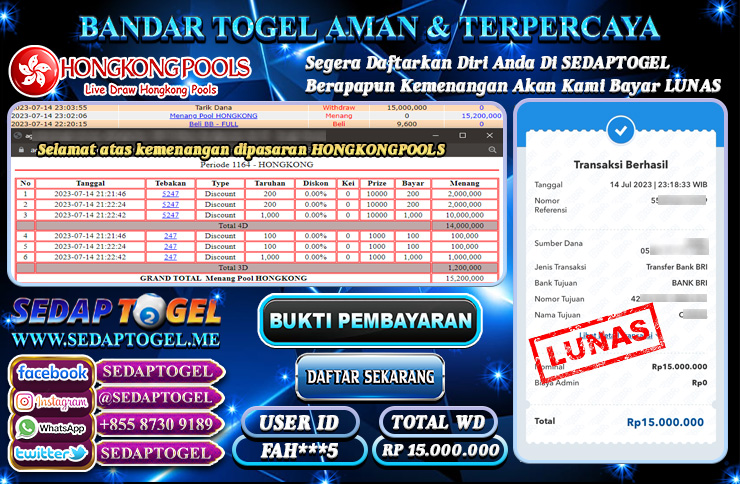 bukti jackpout togel