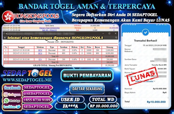 bukti jackpout togel