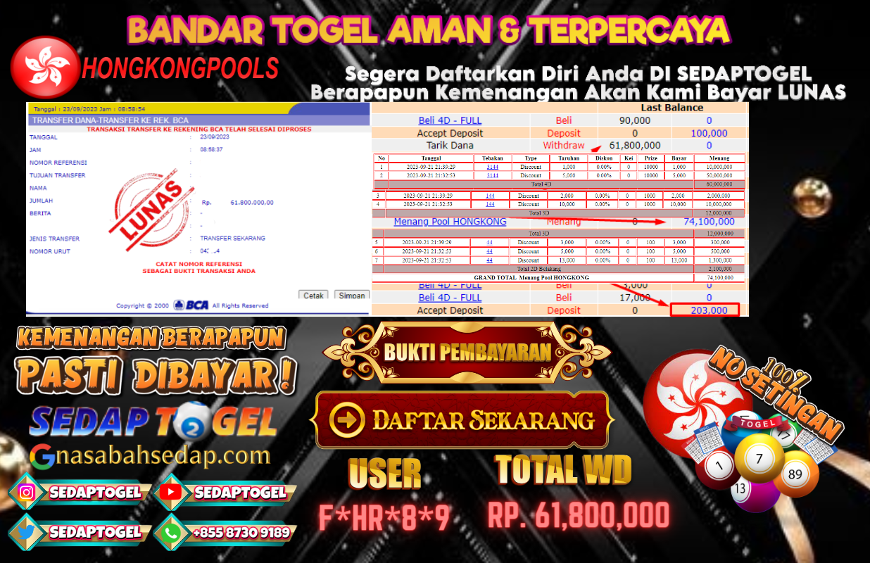 bukti jackpot togel