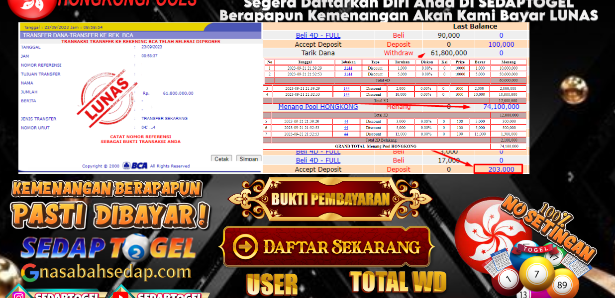 bukti jackpot togel