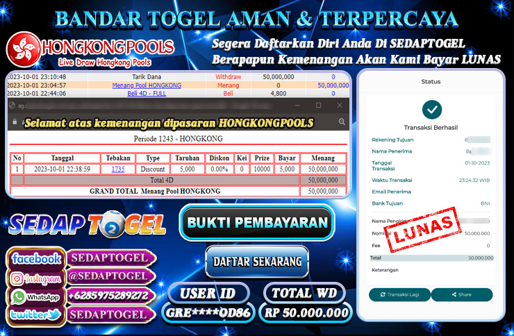 bukti jackpout togel