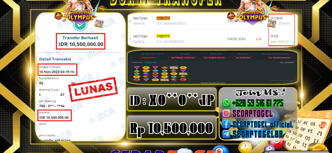 bukti jackpot slot