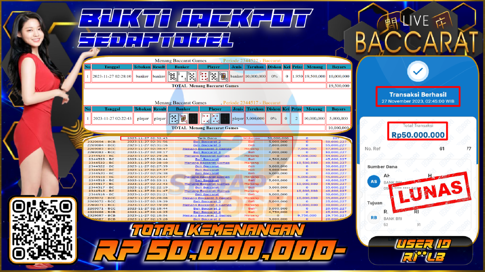 bukti jackpot live casino