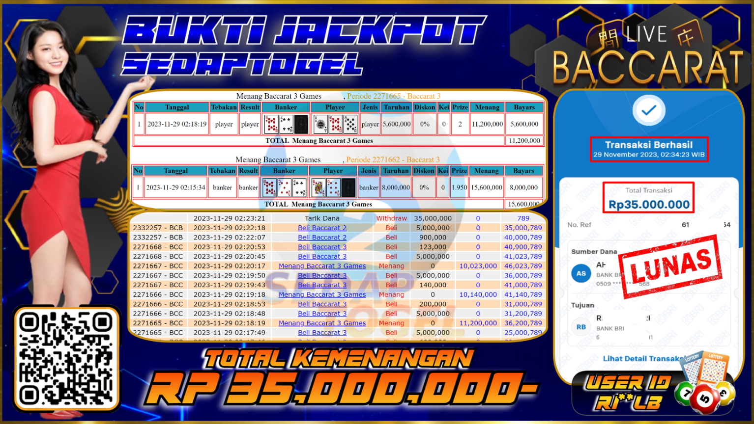 bukti jackpot live casino