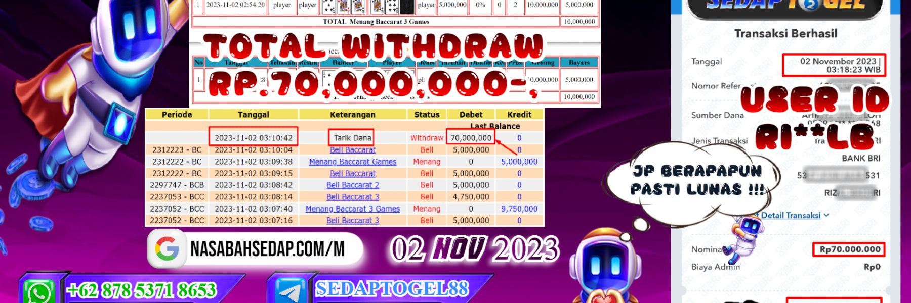 bukti jp live casino