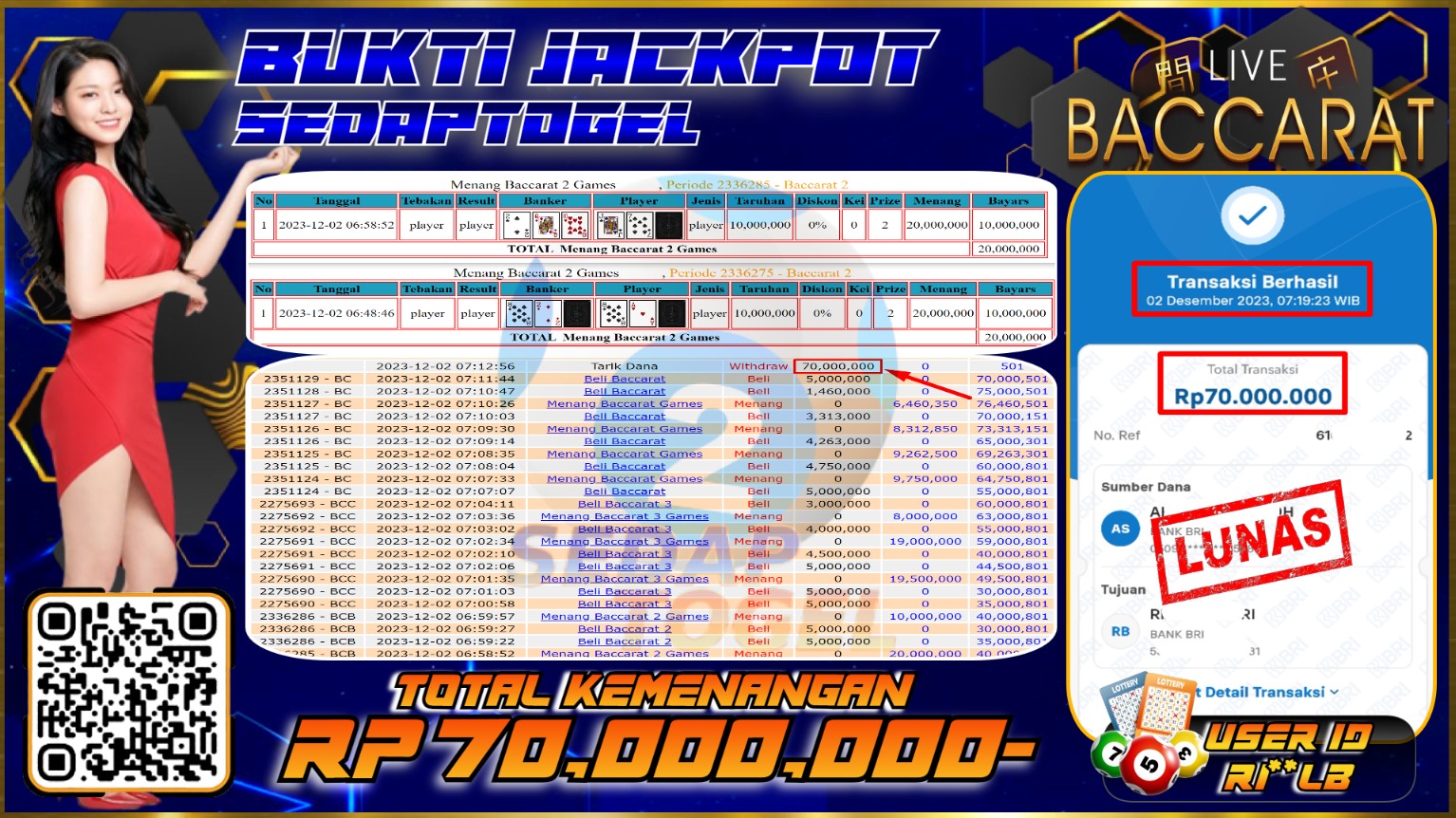 bukti jackpot live casino