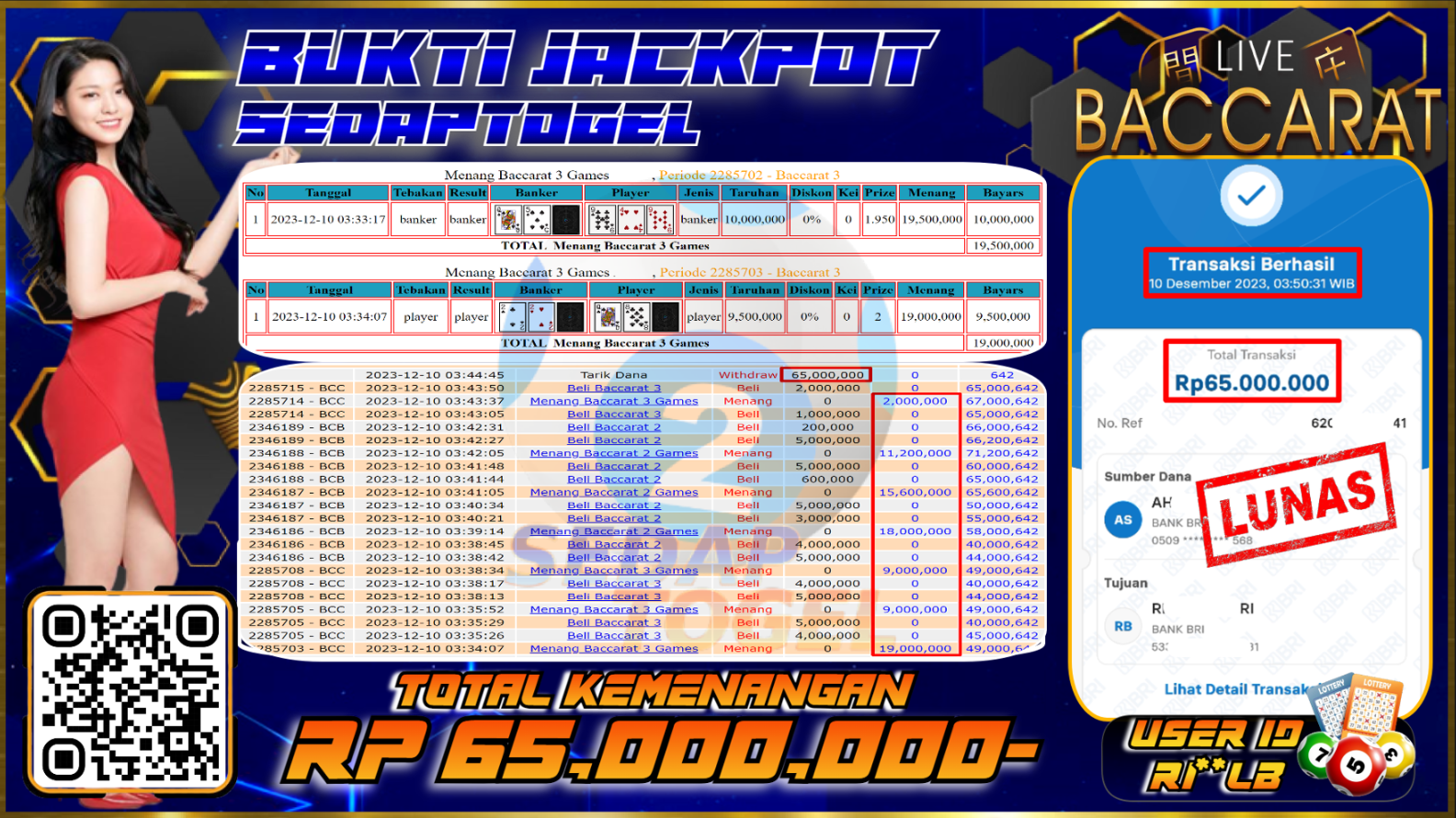 bukti jackpot live casino