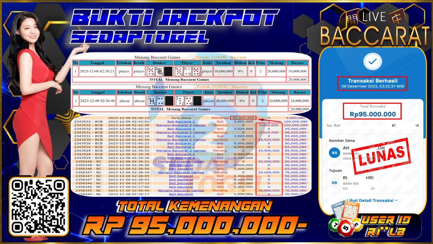 bukti jackpot live casino