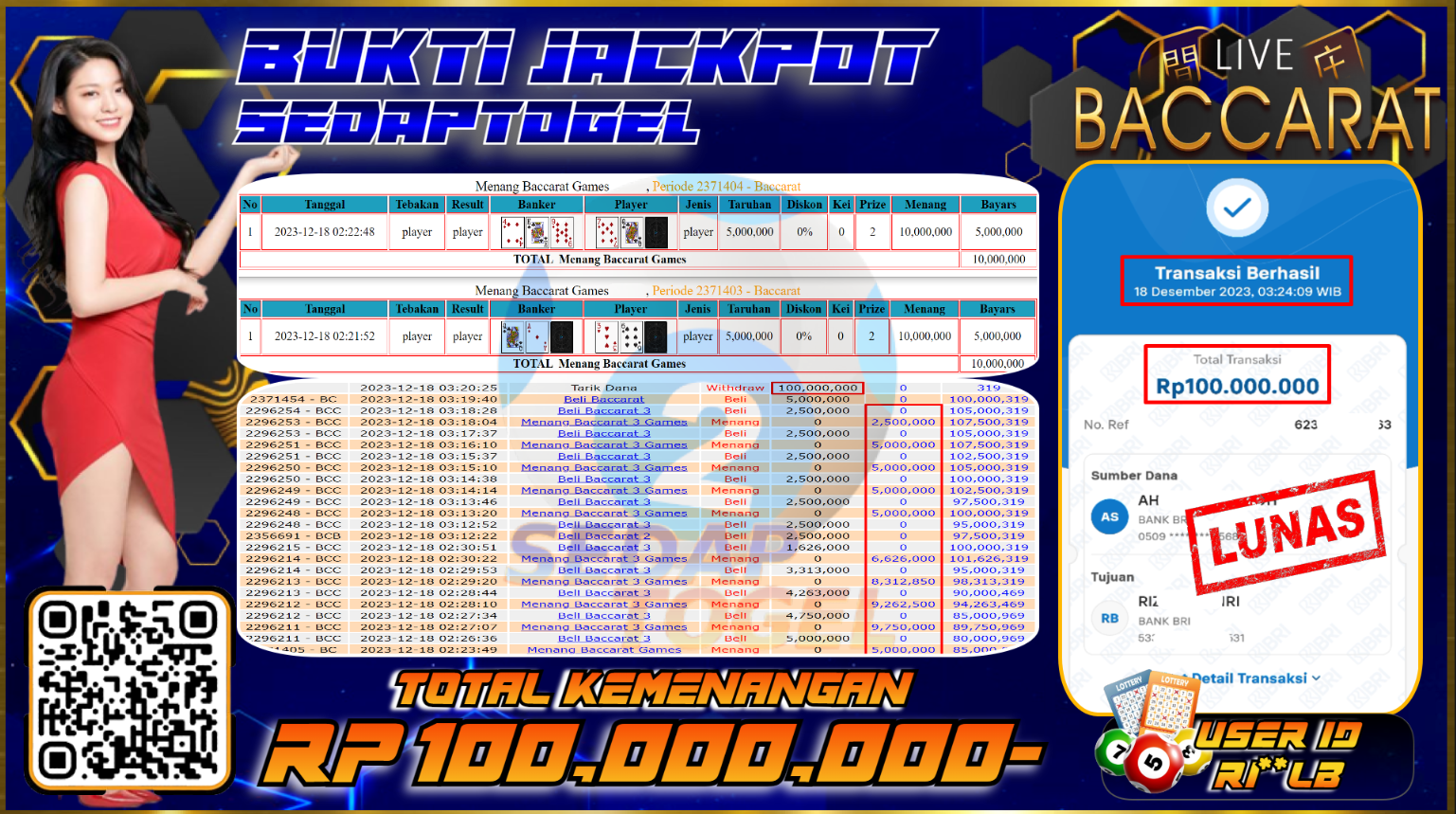 bukti jackpot live casino