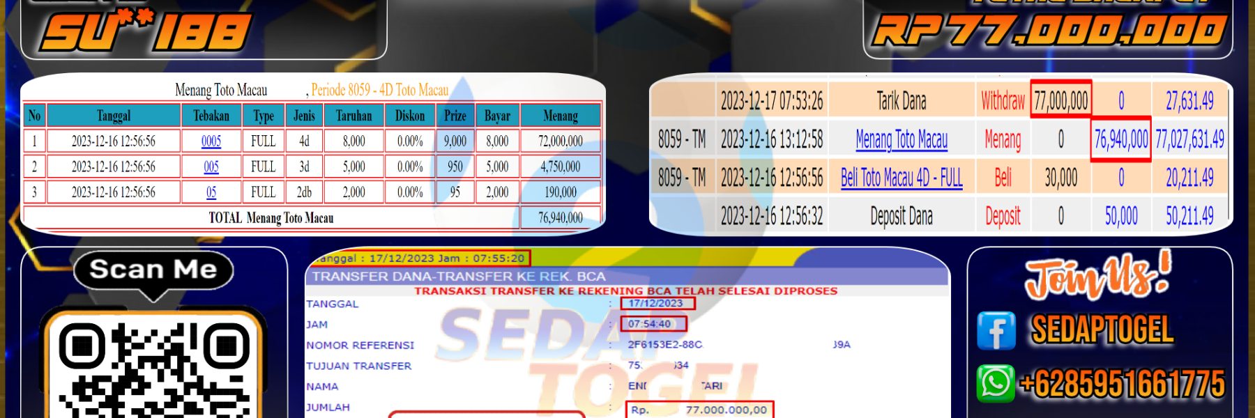 bukti jackpot toto macau