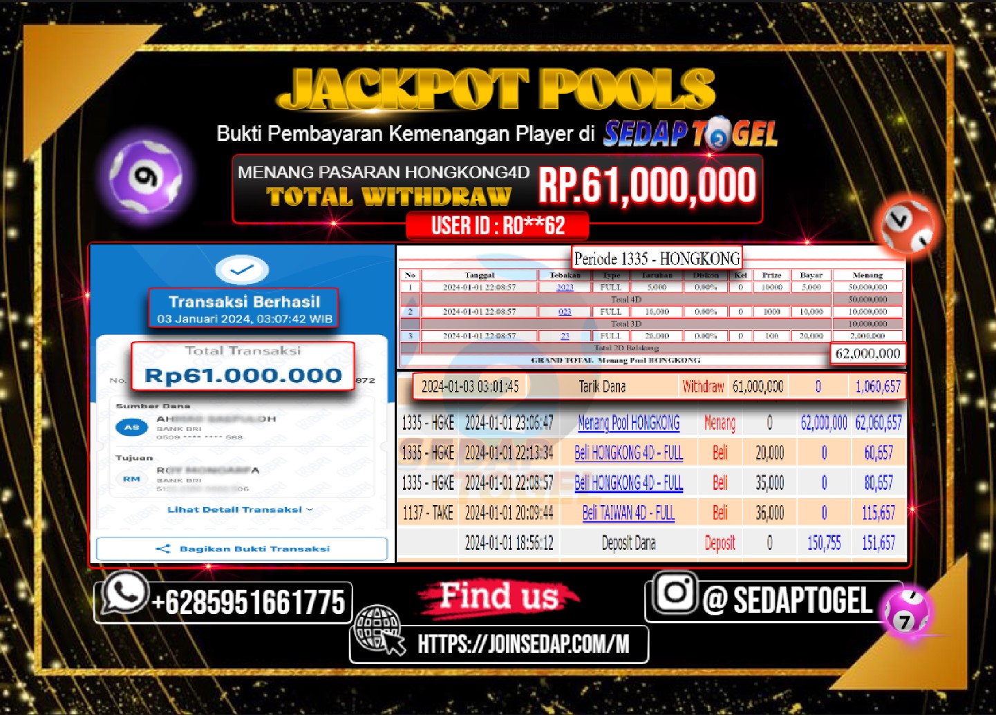 bukti jackpot togel