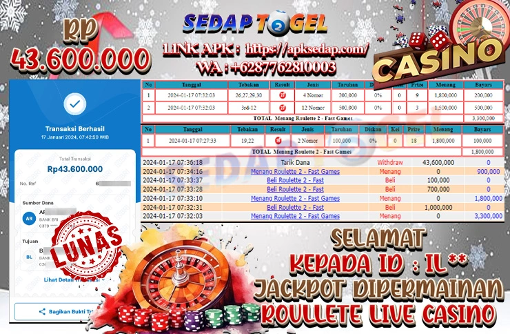 bukti jackpot live casino